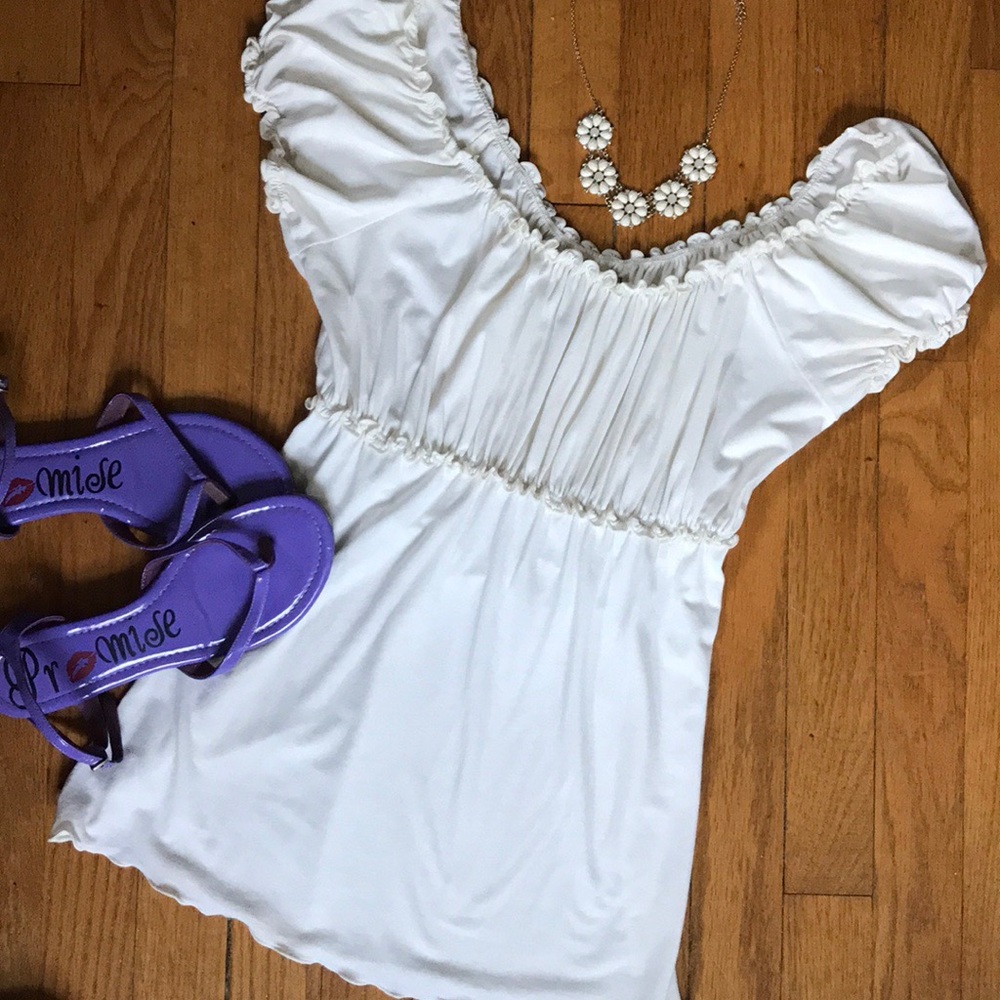 💜2/$14💜MAX STUDIO on/off shoulder peasant top - Picture 6 of 8